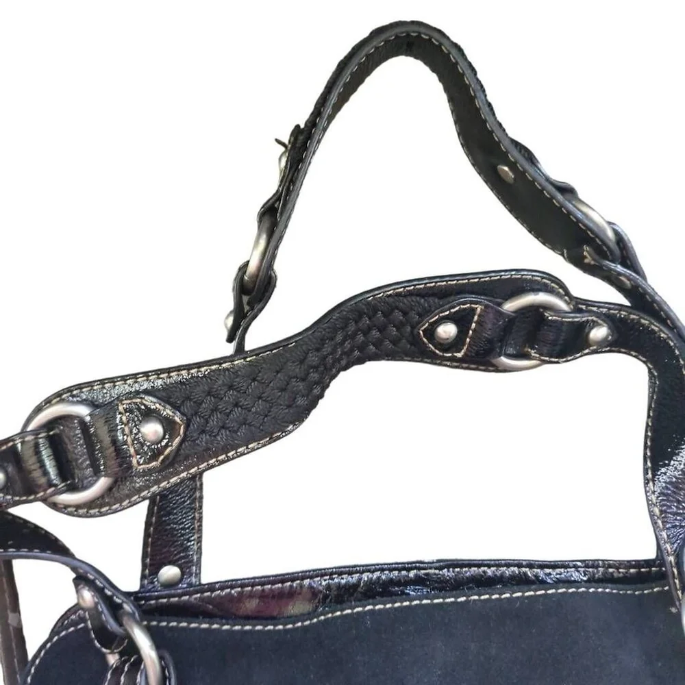 The Sak Suede Patent Leather Black Hobo
